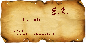 Erl Kazimir névjegykártya